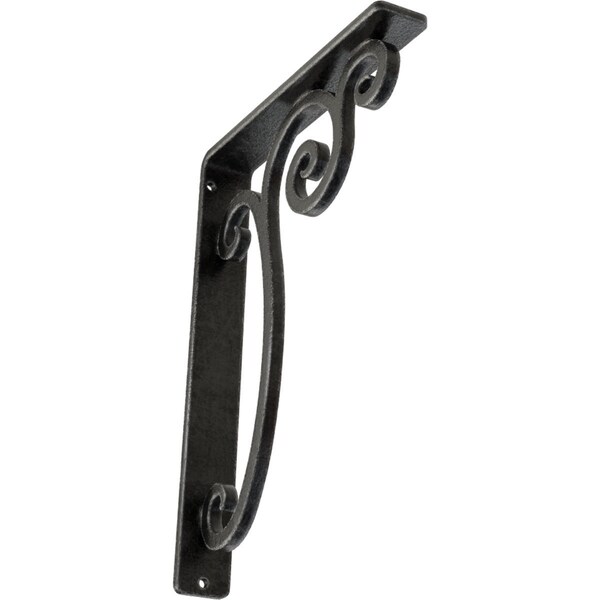 Ekena Millwork Avery Wrought Iron Bracket, (Single center brace), Antiqued Pewter 1 1/2"W x 7 1/2"D x 10"H BKTM01X07X10SAVAPW - main